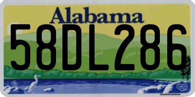 AL license plate 58DL286