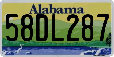 AL license plate 58DL287