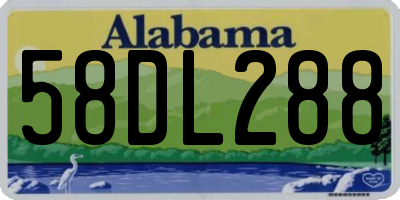 AL license plate 58DL288