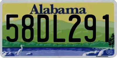 AL license plate 58DL291