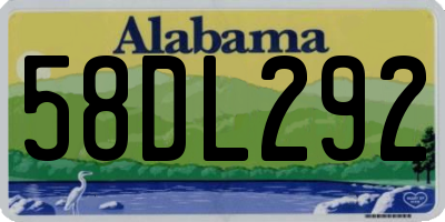 AL license plate 58DL292