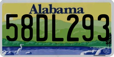 AL license plate 58DL293