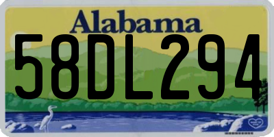 AL license plate 58DL294