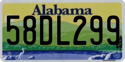 AL license plate 58DL299