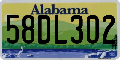 AL license plate 58DL302