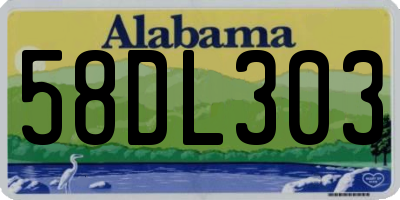 AL license plate 58DL303