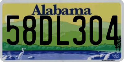 AL license plate 58DL304