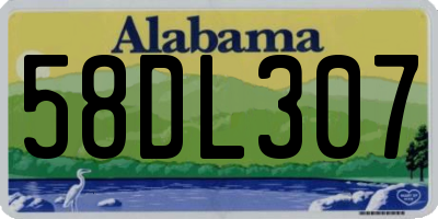 AL license plate 58DL307