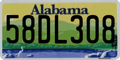 AL license plate 58DL308