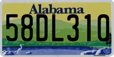 AL license plate 58DL310