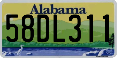 AL license plate 58DL311