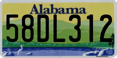 AL license plate 58DL312