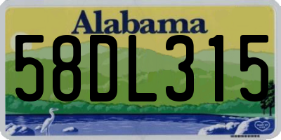 AL license plate 58DL315