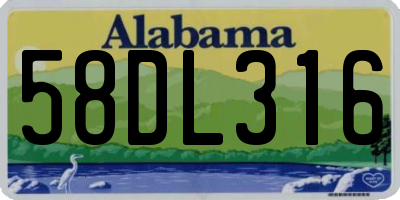 AL license plate 58DL316