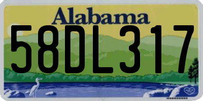 AL license plate 58DL317