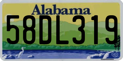 AL license plate 58DL319