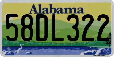 AL license plate 58DL322