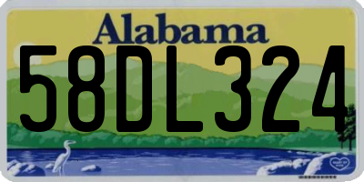 AL license plate 58DL324