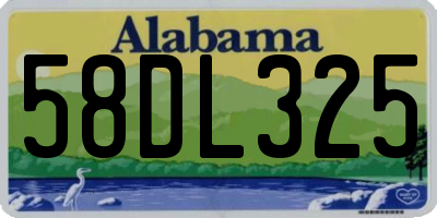 AL license plate 58DL325