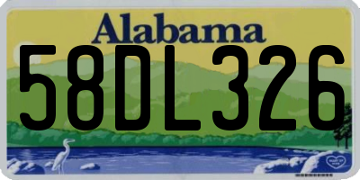 AL license plate 58DL326