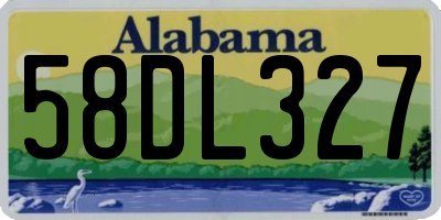 AL license plate 58DL327