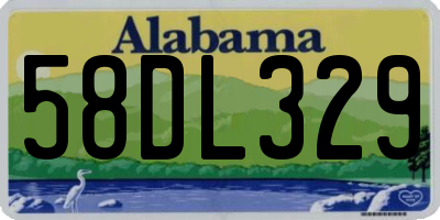 AL license plate 58DL329
