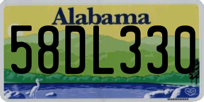 AL license plate 58DL330