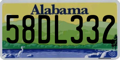 AL license plate 58DL332