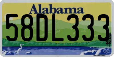 AL license plate 58DL333