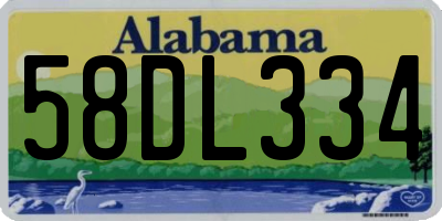AL license plate 58DL334