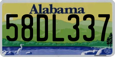 AL license plate 58DL337