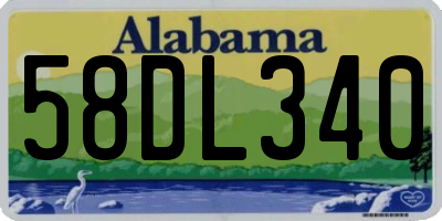 AL license plate 58DL340