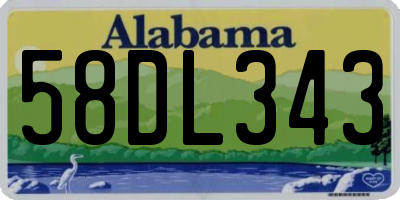 AL license plate 58DL343