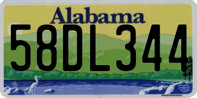 AL license plate 58DL344