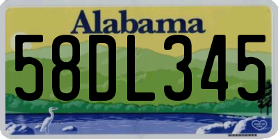 AL license plate 58DL345
