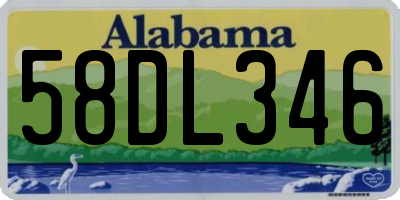 AL license plate 58DL346