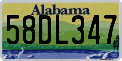AL license plate 58DL347
