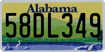 AL license plate 58DL349