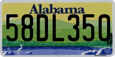AL license plate 58DL350