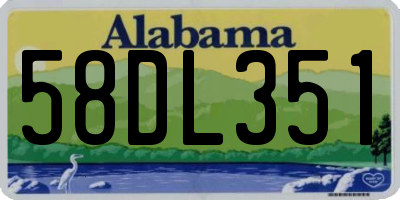 AL license plate 58DL351