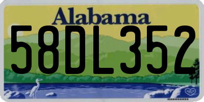 AL license plate 58DL352