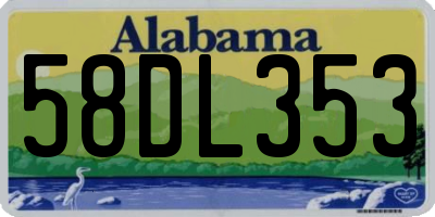 AL license plate 58DL353