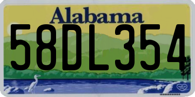 AL license plate 58DL354