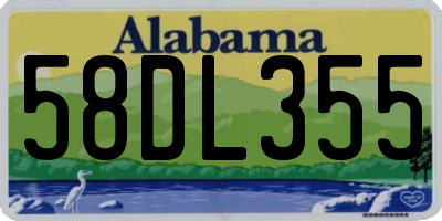 AL license plate 58DL355