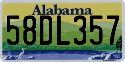 AL license plate 58DL357