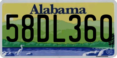 AL license plate 58DL360