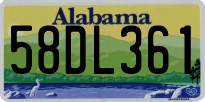 AL license plate 58DL361