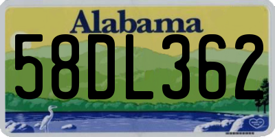 AL license plate 58DL362