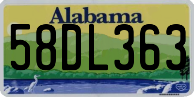 AL license plate 58DL363