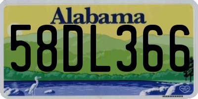 AL license plate 58DL366